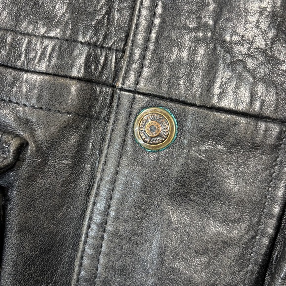 Vintage Field and Stream Leather Jacket Black Men's XL Supple Full Zip Moto - Picture 6 of 13